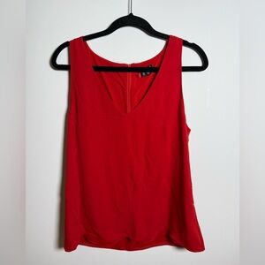 THEORY | 100% Silk Red Sleeveless Blouse